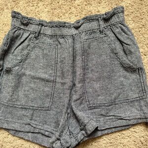 Time and Tru Shorts Womens Medium Elastic Waist Chambray Denim Look